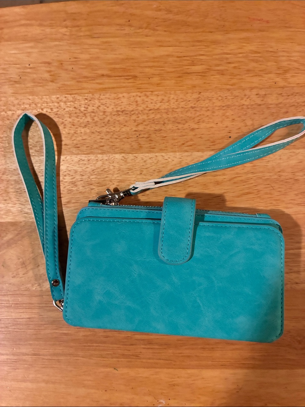 Turquoise Women’s Wristlet Clutch with Wrist Strap